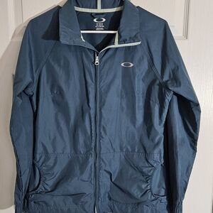 Oakley Womens Small Blue/Slate Full Zip Lightweight Windbreaker.